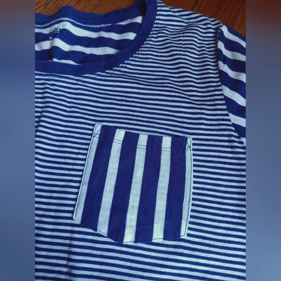 3 for $23 tops!! Ana Blue & White Striped Short-sleeved Top - Picture 2 of 3